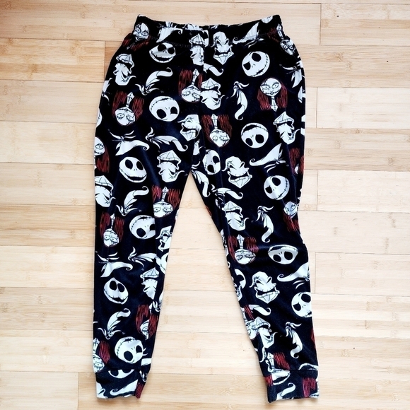 Disney The Nightmare Before Christmas Pajama Pants Black Lounge Women's Medium M - Picture 1 of 7